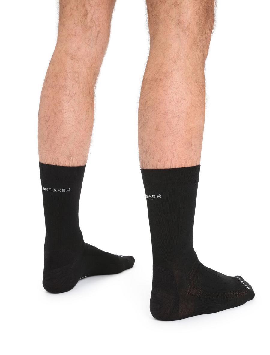 Black Men's Icebreaker Merino Hike Liner Crew Socks | USA 1044SGLO